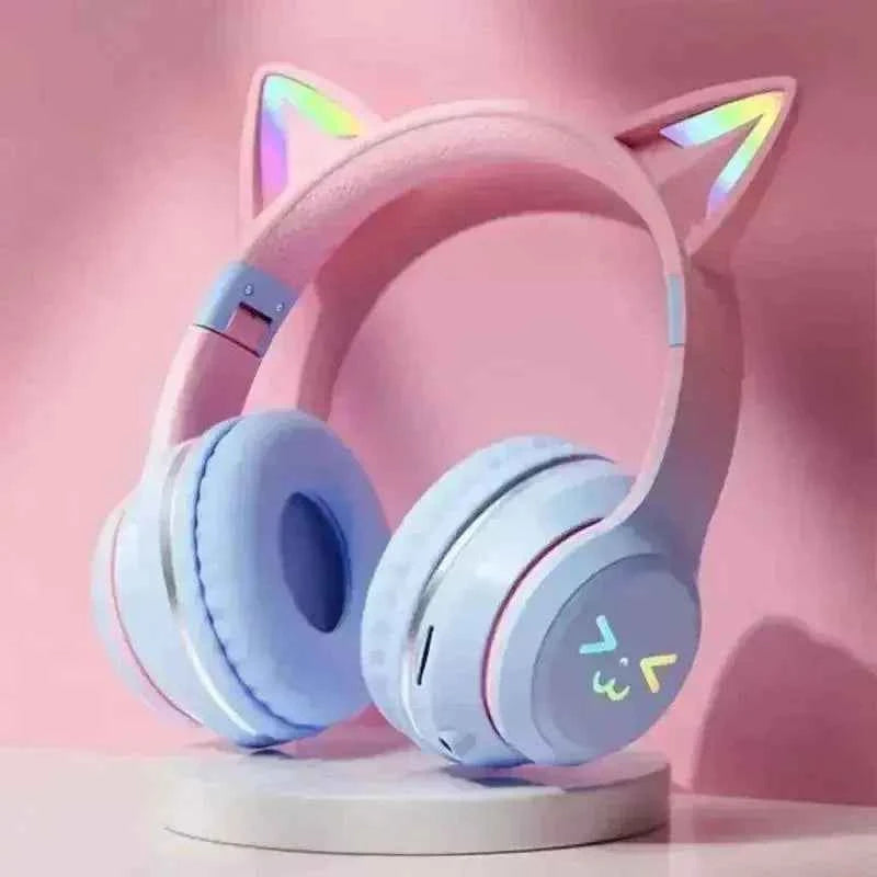 Feline RGB Wireless Headphones β LED Lighting & Foldable