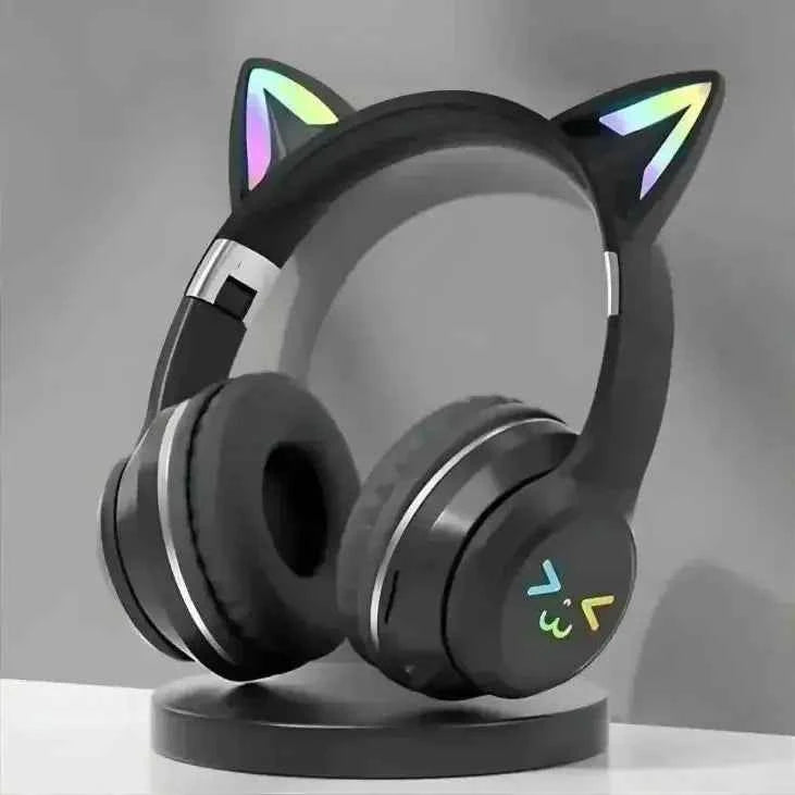 Feline RGB Wireless Headphones β LED Lighting & Foldable