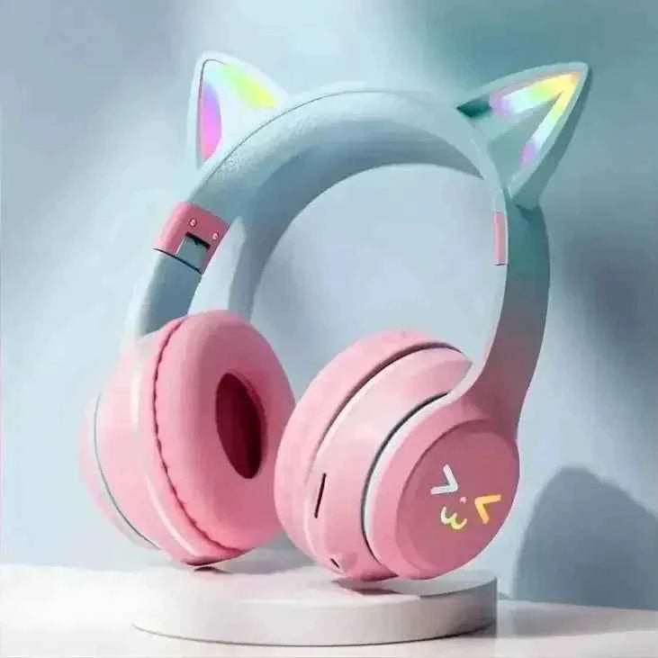 Feline RGB Wireless Headphones β LED Lighting & Foldable