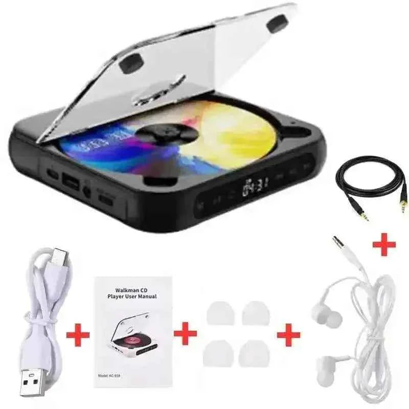 Portable CD Player — Rechargeable with Bluetooth & Earphones