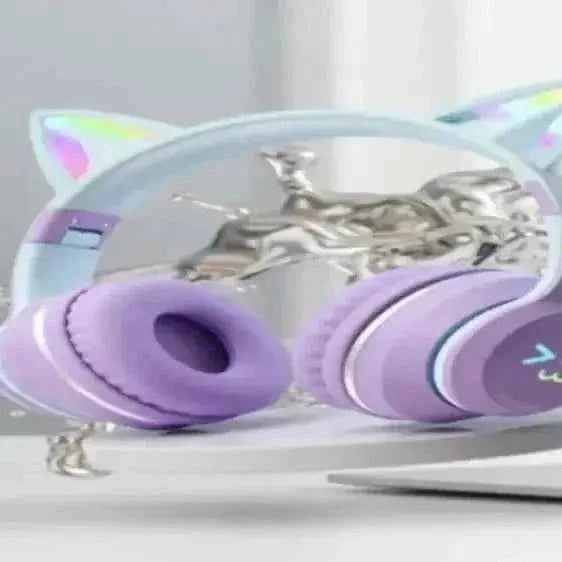 Feline RGB Wireless Headphones — LED Lighting & Foldable