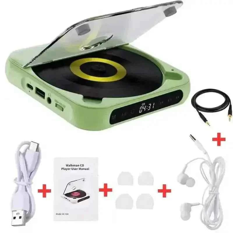 Portable CD Player — Rechargeable with Bluetooth & Earphones